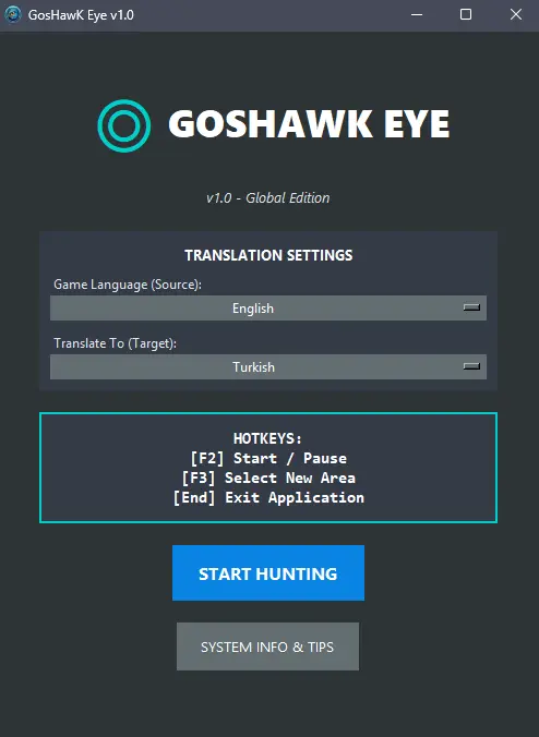 Goshawk Eye Interface
